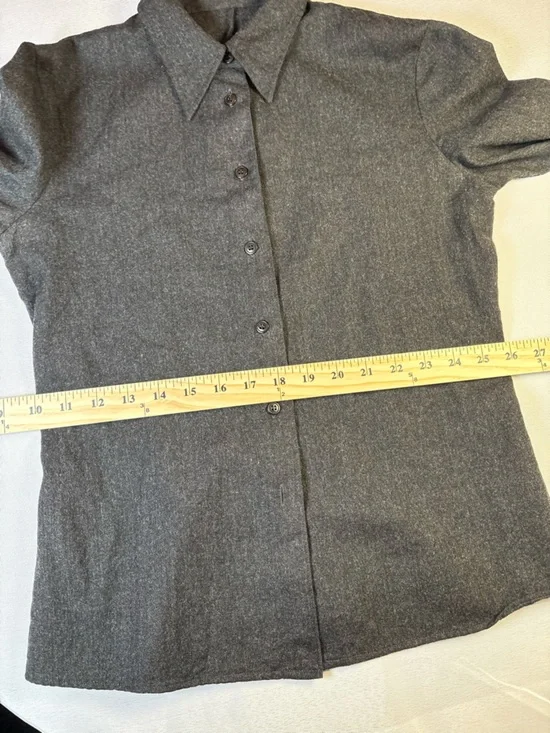 miu miu charcoal wool tailored button up blouse italy - Picture 15 of 15